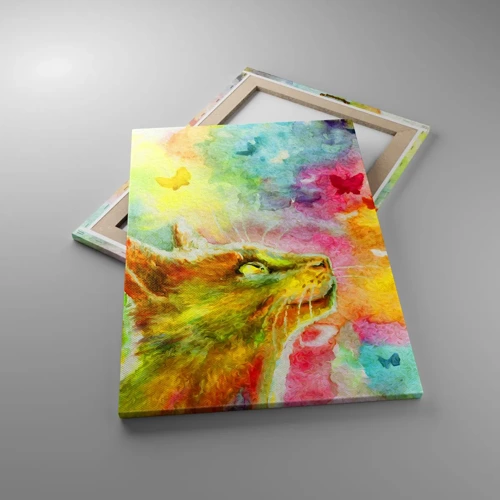 Cuadro sobre lienzo - Impresión de Imagen - En el paraíso de los gatos - 50x70 cm