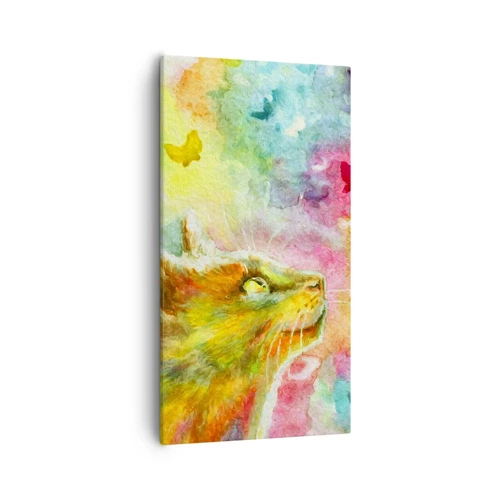 Cuadro sobre lienzo - Impresión de Imagen - En el paraíso de los gatos - 55x100 cm