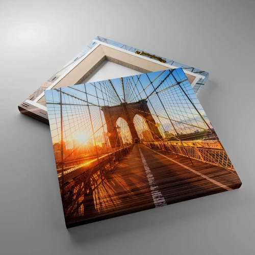 Cuadro sobre lienzo - Impresión de Imagen - En el puente dorado - 30x30 cm