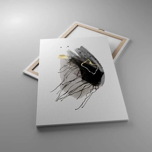 Cuadro sobre lienzo - Impresión de Imagen - En negro y dorado - 70x100 cm