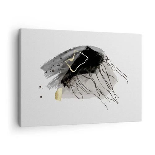 Cuadro sobre lienzo - Impresión de Imagen - En negro y dorado - 70x50 cm