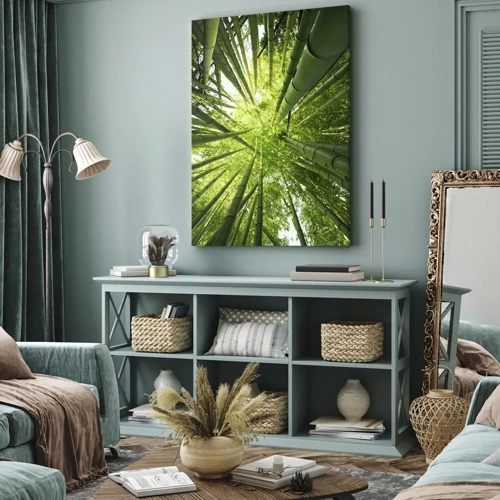 Cuadro sobre lienzo - Impresión de Imagen - En un bosquecillo de bambú - 45x80 cm