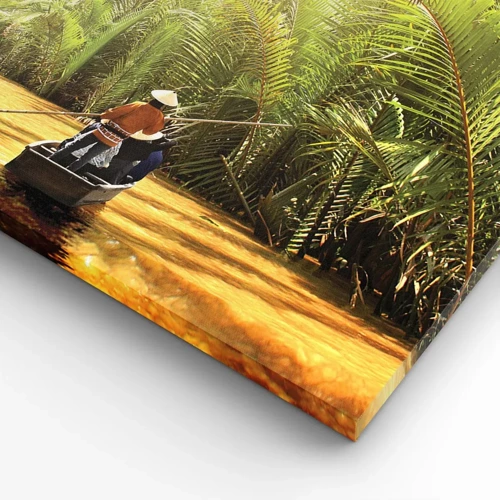 Cuadro sobre lienzo - Impresión de Imagen - En un túnel de palmeras - 45x80 cm