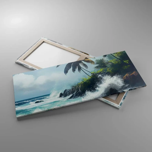 Cuadro sobre lienzo - Impresión de Imagen - En una costa tropical - 120x50 cm