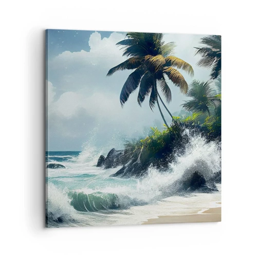 Cuadro sobre lienzo - Impresión de Imagen - En una costa tropical - 60x60 cm