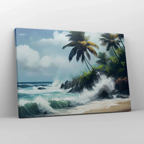 Cuadro sobre lienzo - Impresión de Imagen - En una costa tropical - 70x50 cm