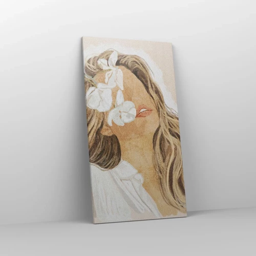 Cuadro sobre lienzo - Impresión de Imagen - Entre flores, en éxtasis - 55x100 cm