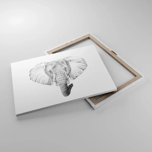 Cuadro sobre lienzo - Impresión de Imagen - Érase una vez un elefante... - 70x50 cm