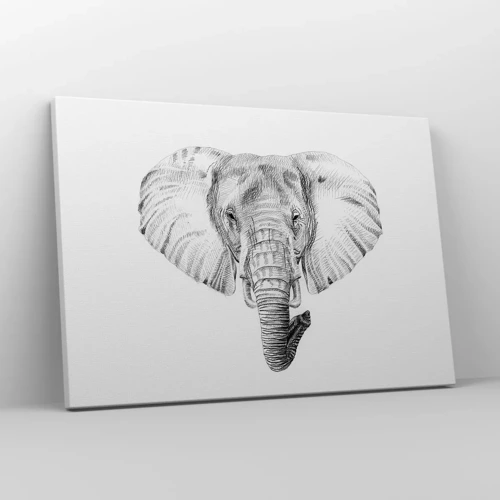 Cuadro sobre lienzo - Impresión de Imagen - Érase una vez un elefante... - 70x50 cm