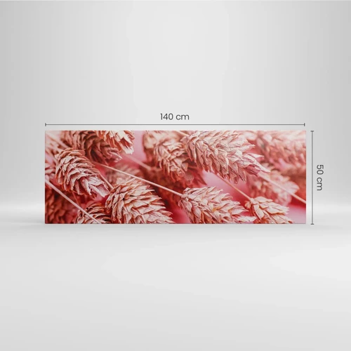 Cuadro sobre lienzo - Impresión de Imagen - Estructura floral en rosa - 140x50 cm