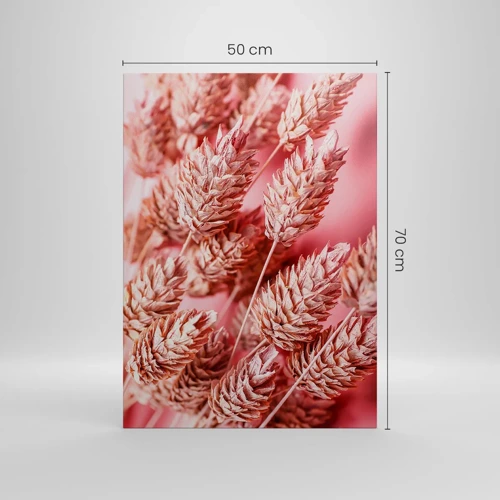 Cuadro sobre lienzo - Impresión de Imagen - Estructura floral en rosa - 50x70 cm