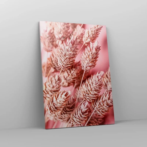 Cuadro sobre lienzo - Impresión de Imagen - Estructura floral en rosa - 50x70 cm