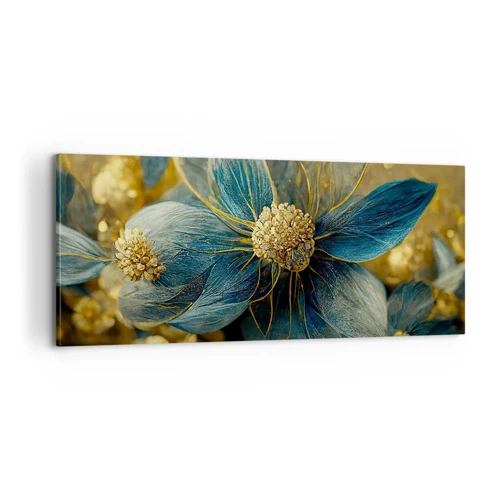 Cuadro sobre lienzo - Impresión de Imagen - Flor de oro - 100x40 cm