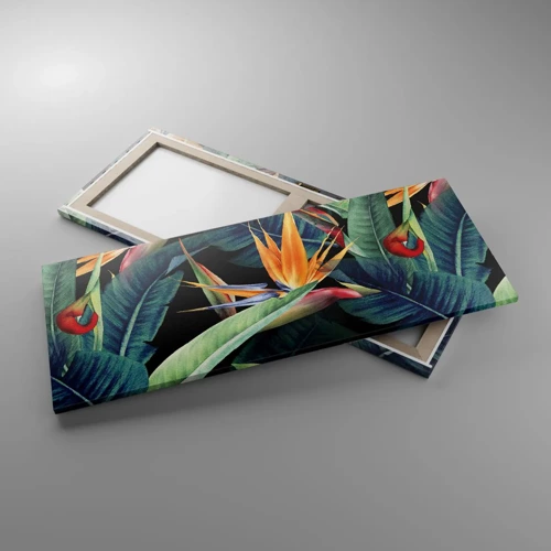 Cuadro sobre lienzo - Impresión de Imagen - Flores de llamas de los trópicos - 100x40 cm