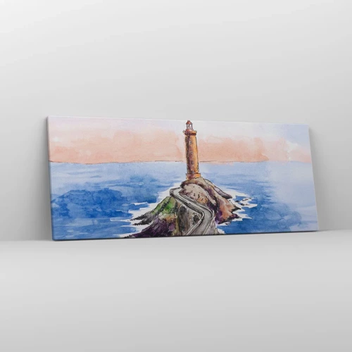 Cuadro sobre lienzo - Impresión de Imagen - Frente al mar - 100x40 cm