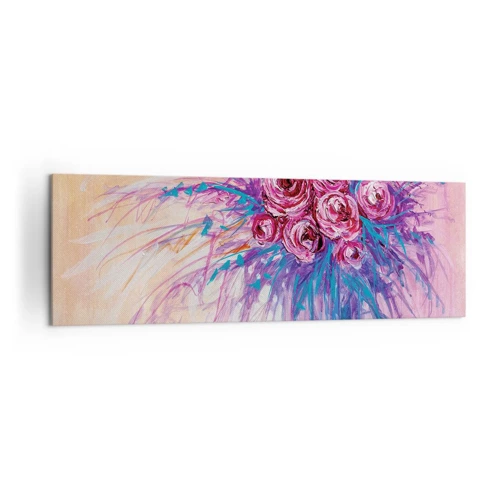 Cuadro sobre lienzo - Impresión de Imagen - Fuente de rosas - 160x50 cm