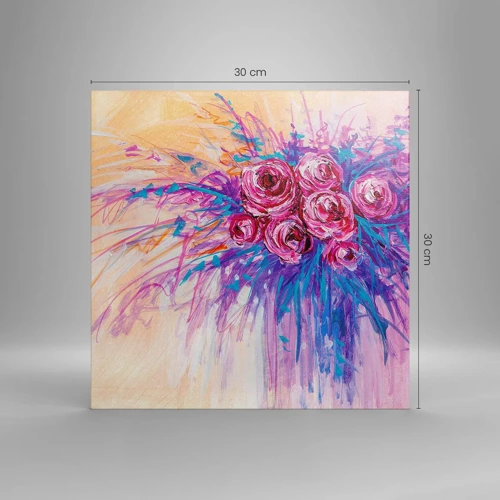 Cuadro sobre lienzo - Impresión de Imagen - Fuente de rosas - 30x30 cm