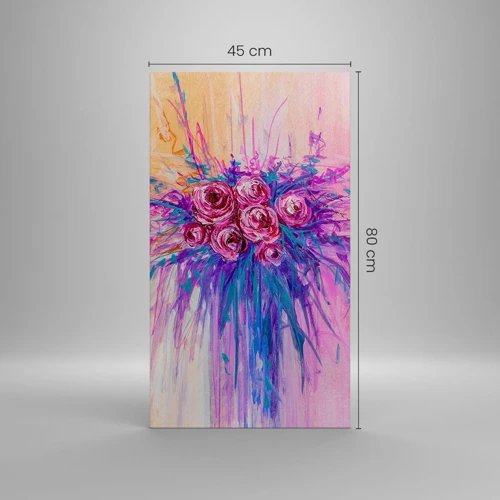 Cuadro sobre lienzo - Impresión de Imagen - Fuente de rosas - 45x80 cm