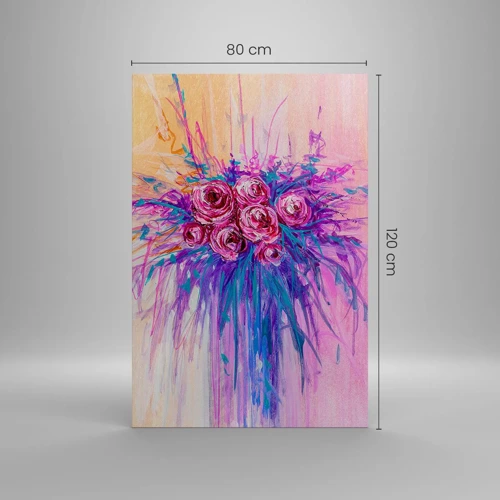 Cuadro sobre lienzo - Impresión de Imagen - Fuente de rosas - 80x120 cm