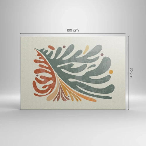 Cuadro sobre lienzo - Impresión de Imagen - Hoja multicolor - 100x70 cm