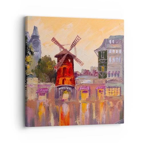 Cuadro sobre lienzo - Impresión de Imagen - Iconos parisinos - Moulin Rouge - 30x30 cm