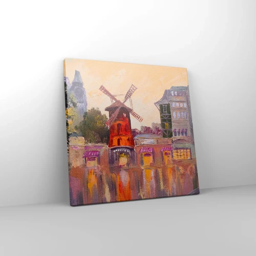 Cuadro sobre lienzo - Impresión de Imagen - Iconos parisinos - Moulin Rouge - 30x30 cm