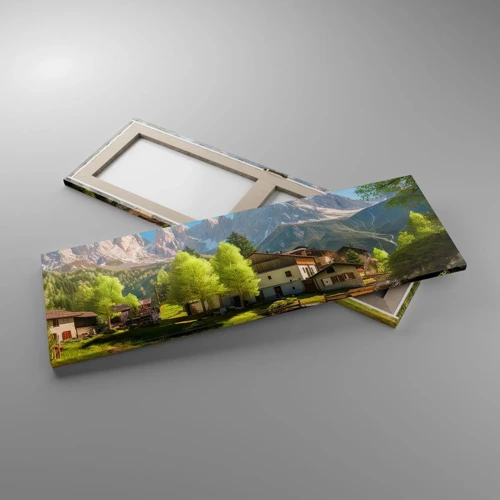 Cuadro sobre lienzo - Impresión de Imagen - Idilio alpino - 90x30 cm