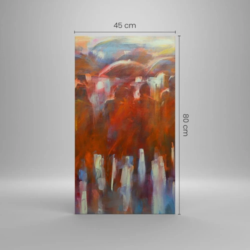 Cuadro sobre lienzo - Impresión de Imagen - Iguales entre la niebla - 45x80 cm