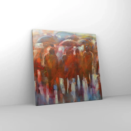 Cuadro sobre lienzo - Impresión de Imagen - Iguales entre la niebla - 50x50 cm