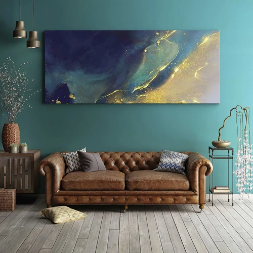 Cuadro sobre lienzo - Impresión de Imagen - Inundación dorada - 120x50 cm