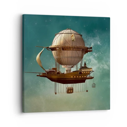 Cuadro sobre lienzo - Impresión de Imagen - Julio Verne saluda - 30x30 cm