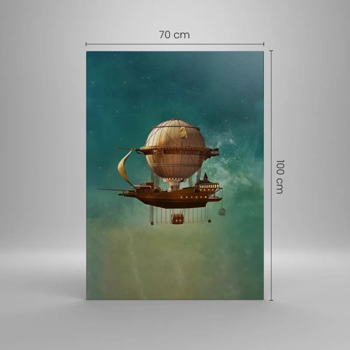 Cuadro sobre lienzo - Impresión de Imagen - Julio Verne saluda - 70x100 cm