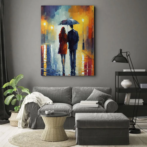 Cuadro sobre lienzo - Impresión de Imagen - Juntos en una noche llena de color - 45x80 cm