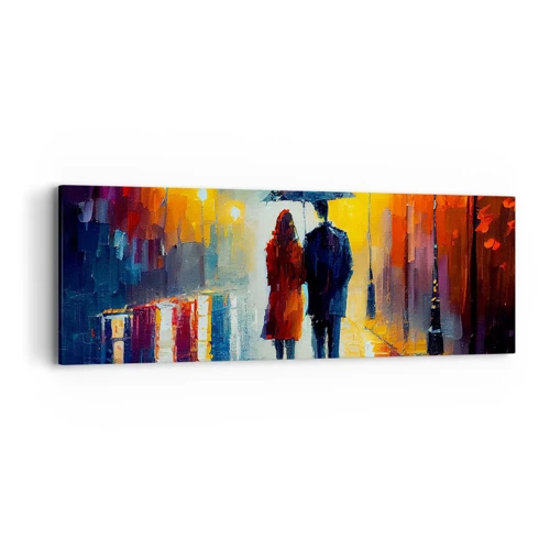 Cuadro sobre lienzo - Impresión de Imagen - Juntos en una noche llena de color - 90x30 cm