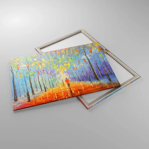 Cuadro sobre lienzo - Impresión de Imagen - La canción nocturna de la lluvia - 100x70 cm