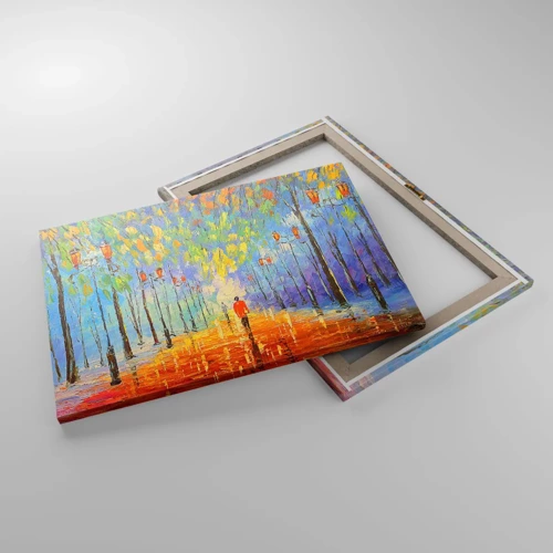 Cuadro sobre lienzo - Impresión de Imagen - La canción nocturna de la lluvia - 70x50 cm