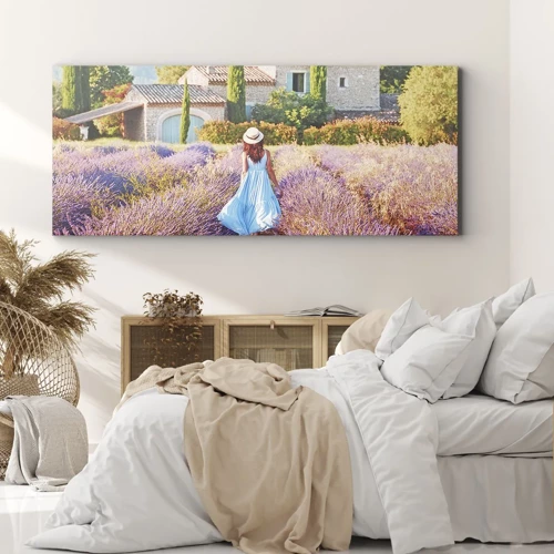 Cuadro sobre lienzo - Impresión de Imagen - La chica de la lavanda - 160x50 cm