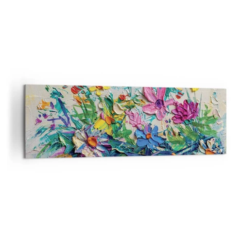 Cuadro sobre lienzo - Impresión de Imagen - La energía de las flores - 160x50 cm
