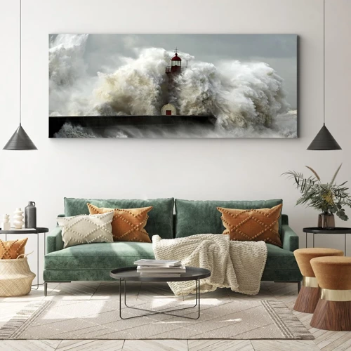 Cuadro sobre lienzo - Impresión de Imagen - La furia del océano - 100x40 cm