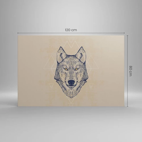 Cuadro sobre lienzo - Impresión de Imagen - La mirada del lobo alfa - 120x80 cm