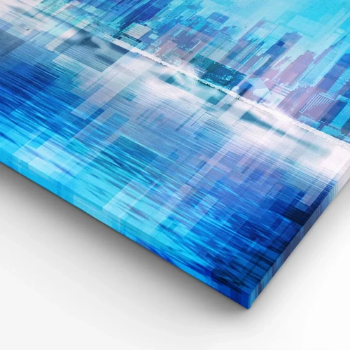 Cuadro sobre lienzo - Impresión de Imagen - La urbe azul - 120x80 cm