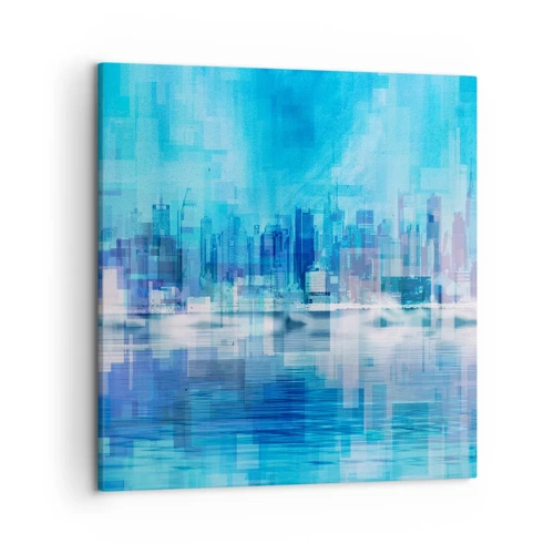 Cuadro sobre lienzo - Impresión de Imagen - La urbe azul - 50x50 cm