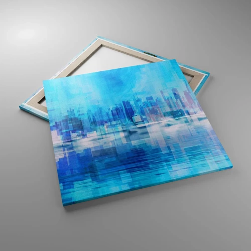 Cuadro sobre lienzo - Impresión de Imagen - La urbe azul - 70x70 cm
