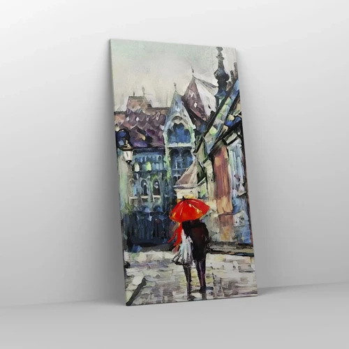 Cuadro sobre lienzo - Impresión de Imagen - Lluvia para dos - 65x120 cm
