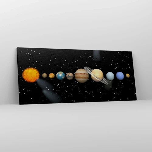 Cuadro sobre lienzo - Impresión de Imagen - Los planetas en armonía - 120x50 cm