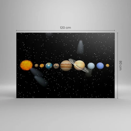 Cuadro sobre lienzo - Impresión de Imagen - Los planetas en armonía - 120x80 cm