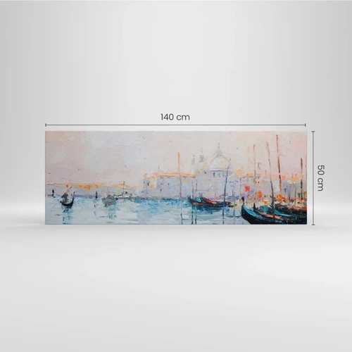Cuadro sobre lienzo - Impresión de Imagen - Más allá del agua, más allá de la niebla - 140x50 cm