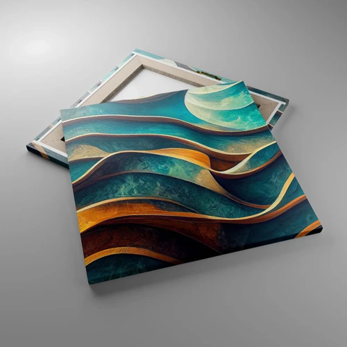 Cuadro sobre lienzo - Impresión de Imagen - Meandros de azul - 50x50 cm