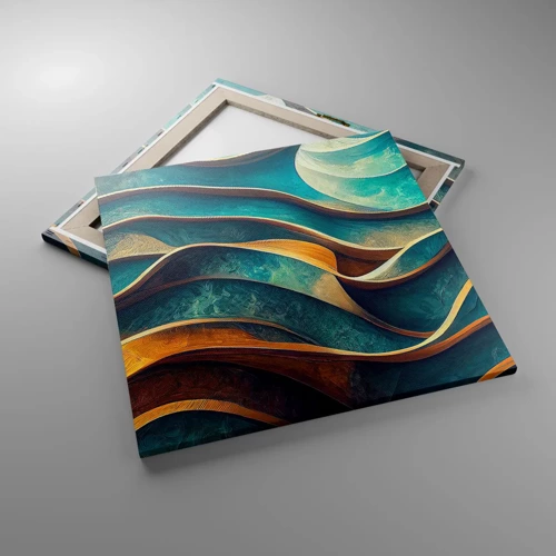 Cuadro sobre lienzo - Impresión de Imagen - Meandros de azul - 60x60 cm