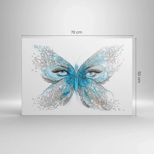 Cuadro sobre lienzo - Impresión de Imagen - Mirada de mariposa - 70x50 cm